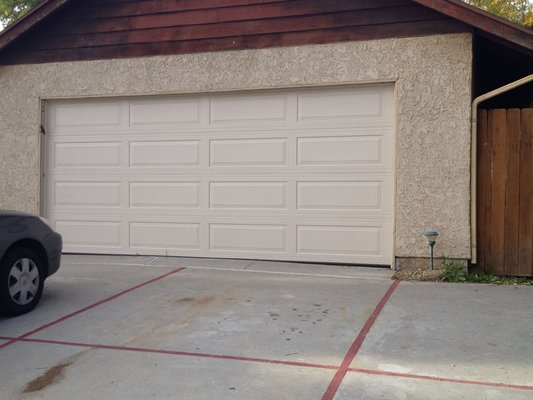 Classic raised-panel residential garage door